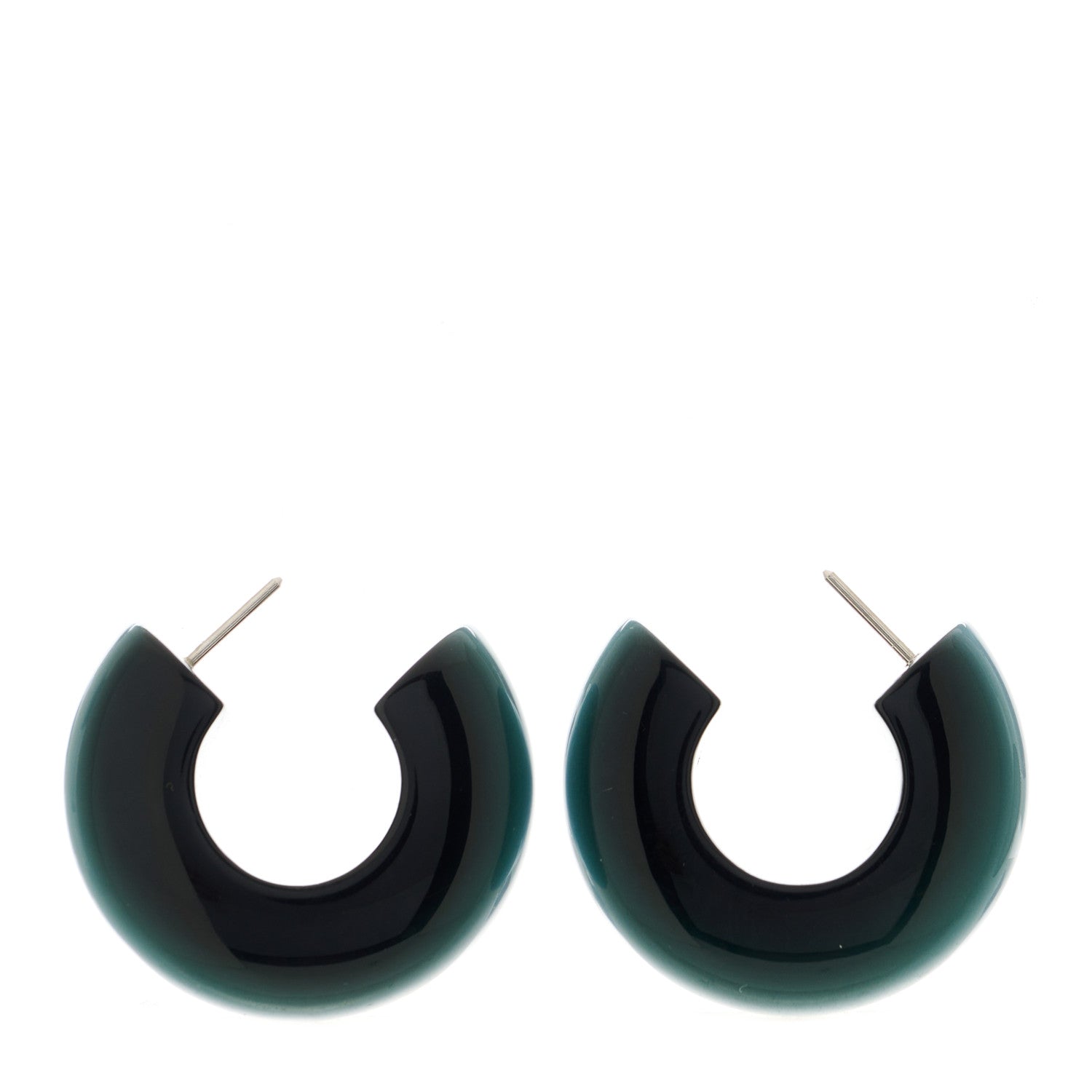 Hermes Buffalo Horn Hoop Earrings By The Sea 1 of 8