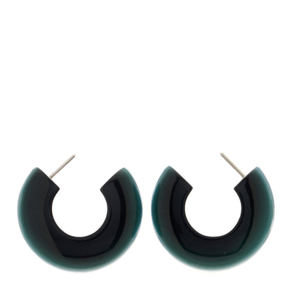 Hermes Buffalo Horn Hoop Earrings By The Sea 1 of 8