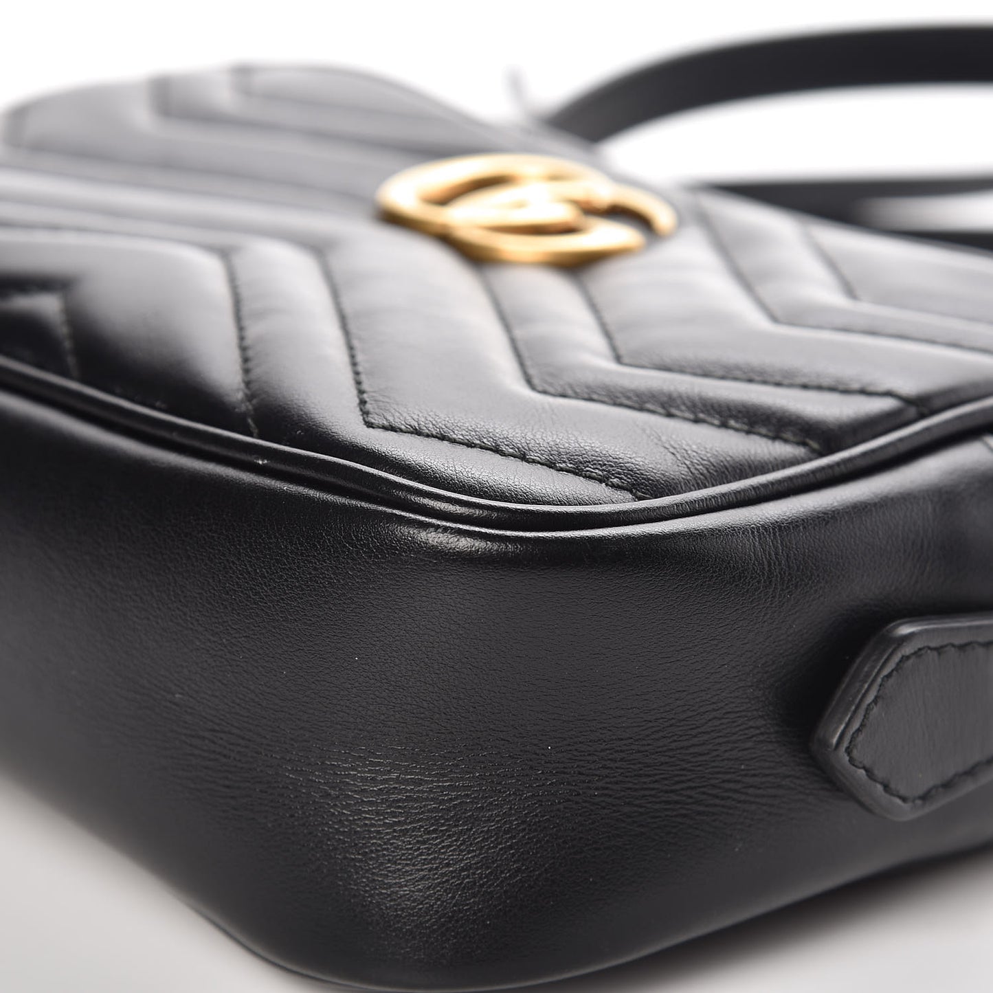 Calfskin Matelasse Mini GG Marmont Chain Shoulder Bag Black