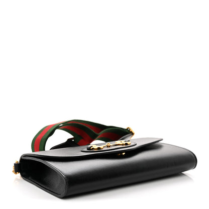Gucci Azalea Calfskin Web Small Horsebit 1955 Crossbody Bag Black 4 of 10