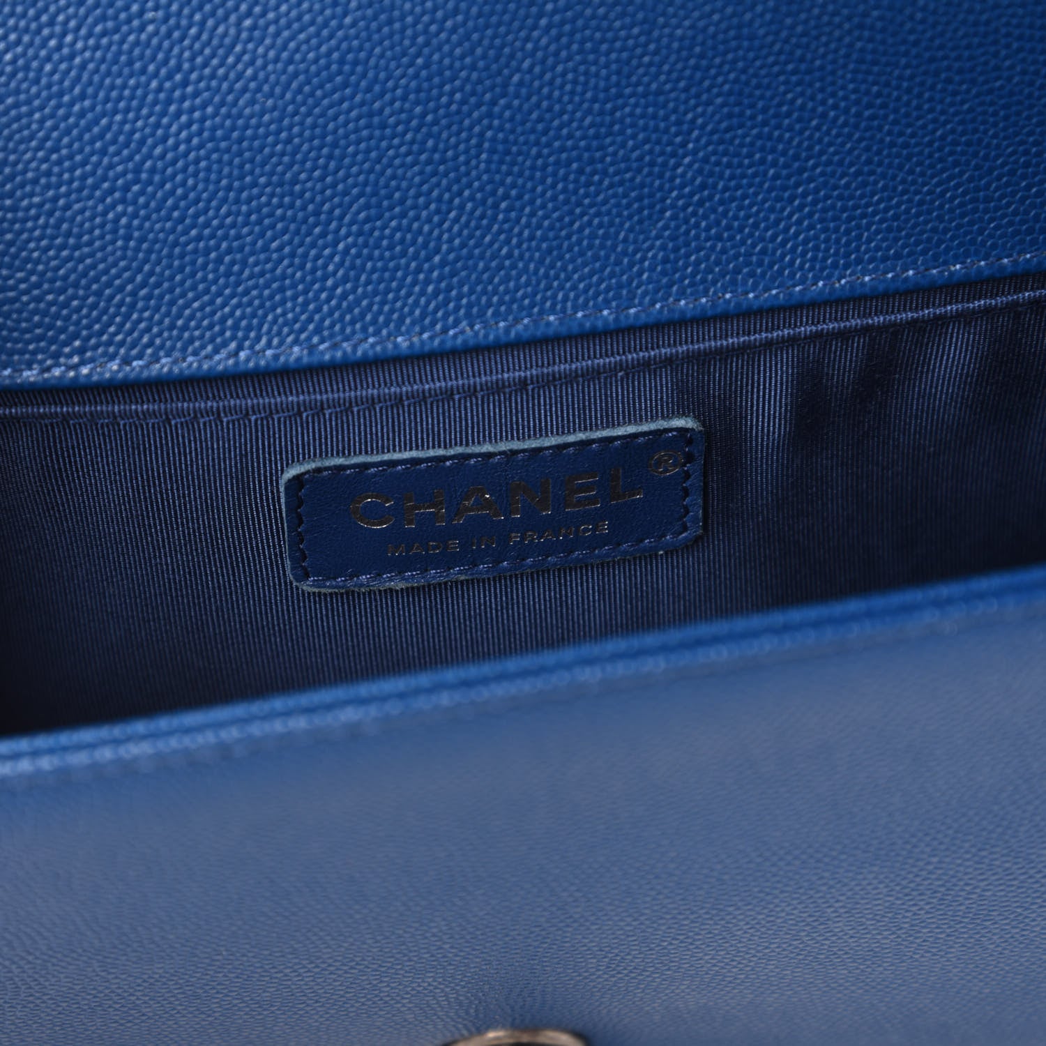 Chanel Caviar Quilted Medium Boy Flap Blue 9 of 11