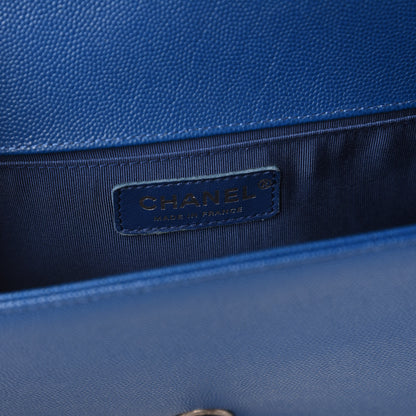 Chanel Caviar Quilted Medium Boy Flap Blue 9 of 11