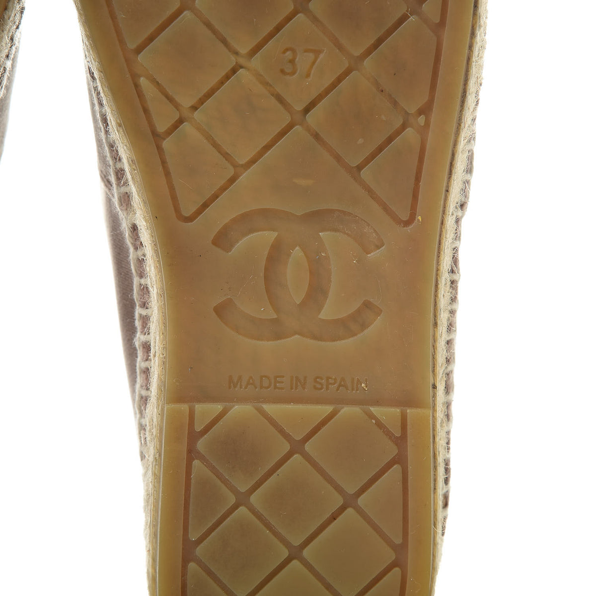 Chanel Velvet Logo Espadrilles 37 Beige Black 7 of 10