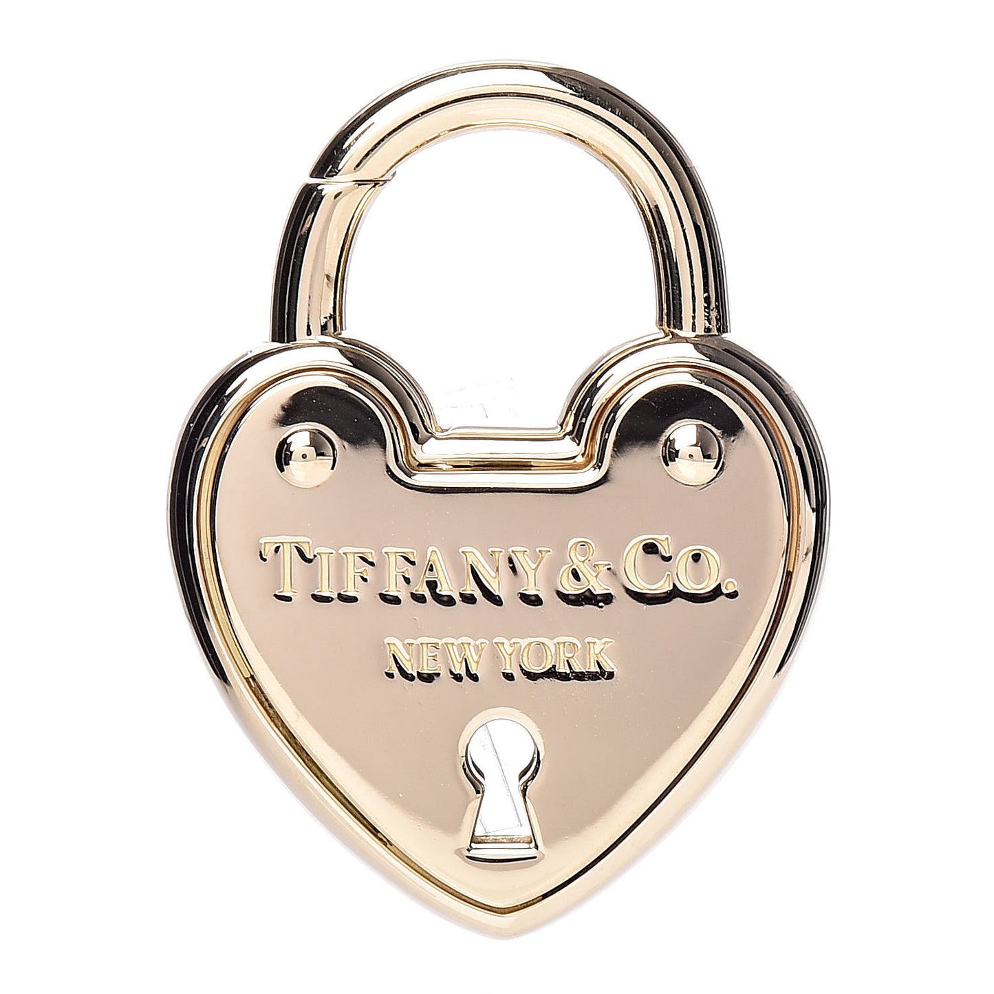18K Yellow Gold Lock Heart Charm Pendant