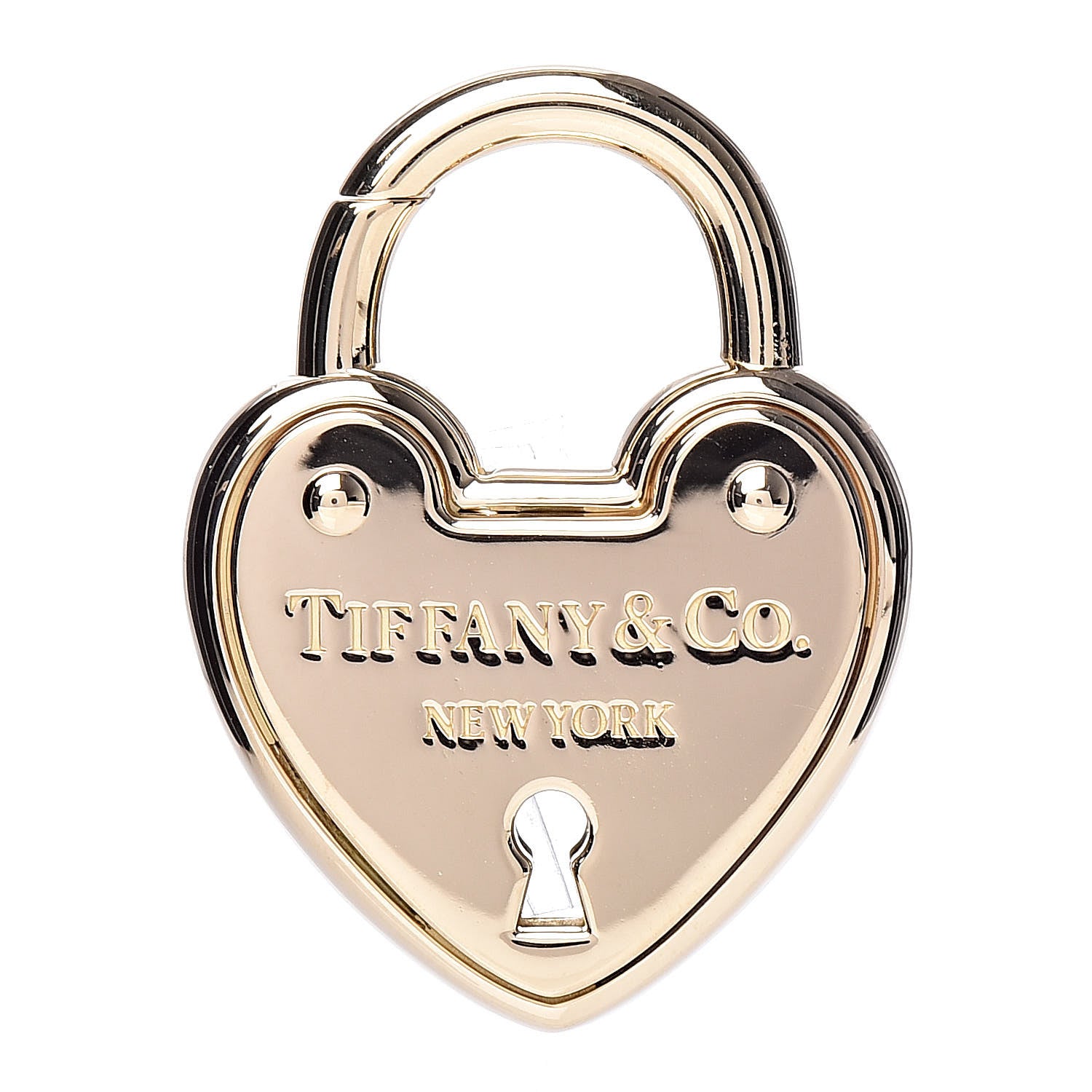 Tiffany 18K Yellow Gold Lock Heart Charm Pendant 1 of 3