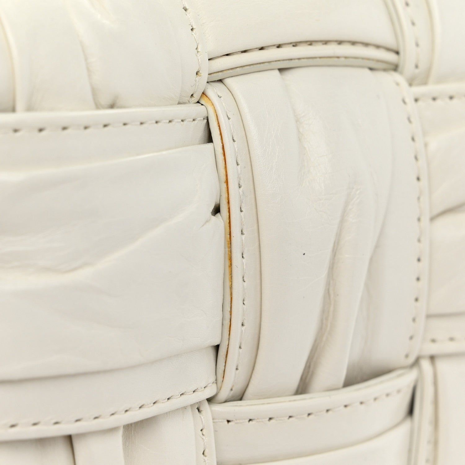 Bottega Veneta Calfskin Intreccio Plisse Camera Bag White 11 of 11