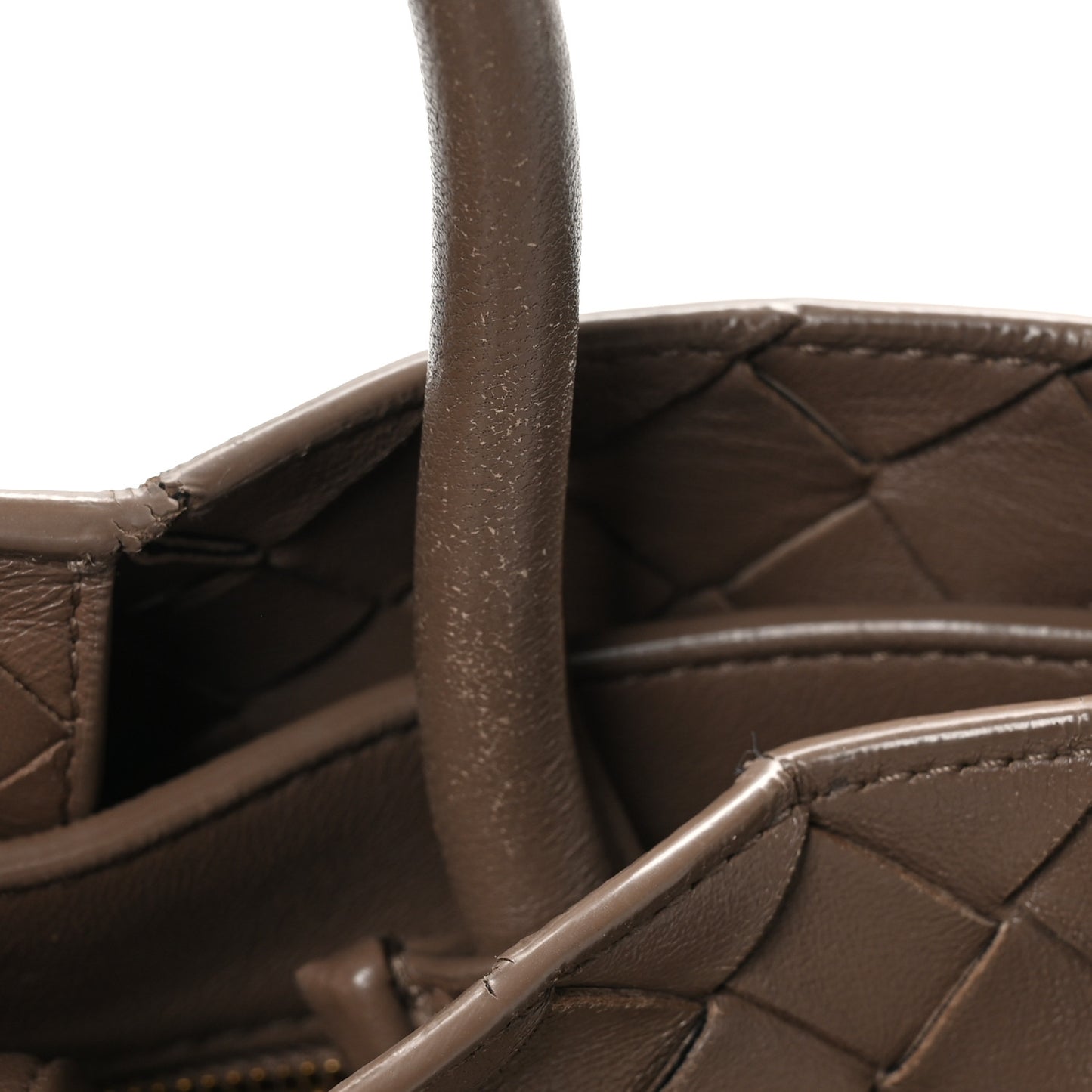 Nappa Intrecciato Medium Andiamo Shoulder Bag Taupe Grey