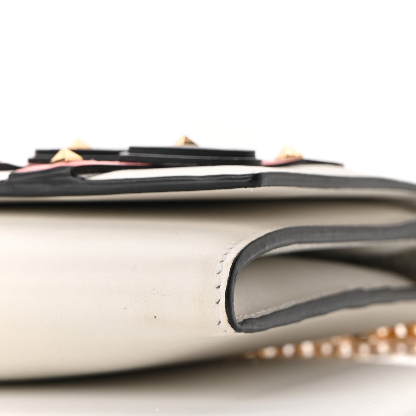 Vitello Loveblade Embellished Chain Wallet White