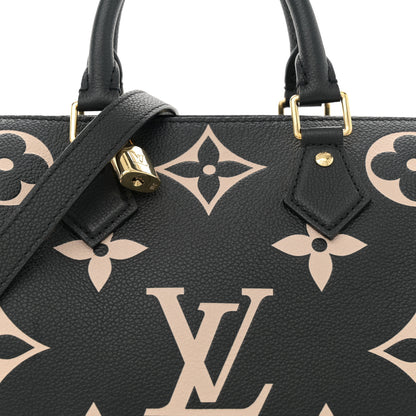 Louis Vuitton Empreinte Monogram Giant Speedy Bandouliere 25 Black Beige 7 of 10