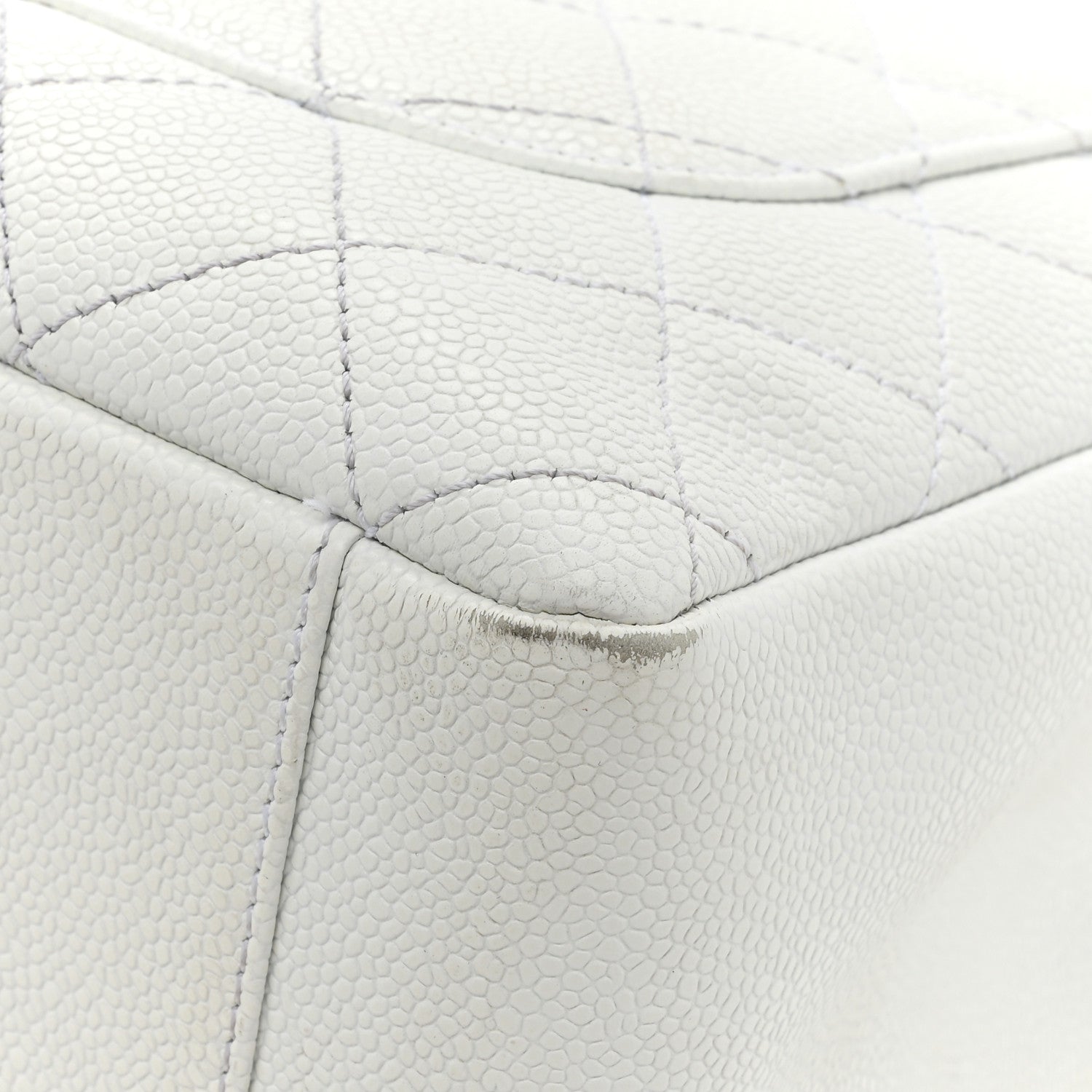 Chanel Caviar Quilted Grand Shopping Tote GST White 16 of 18