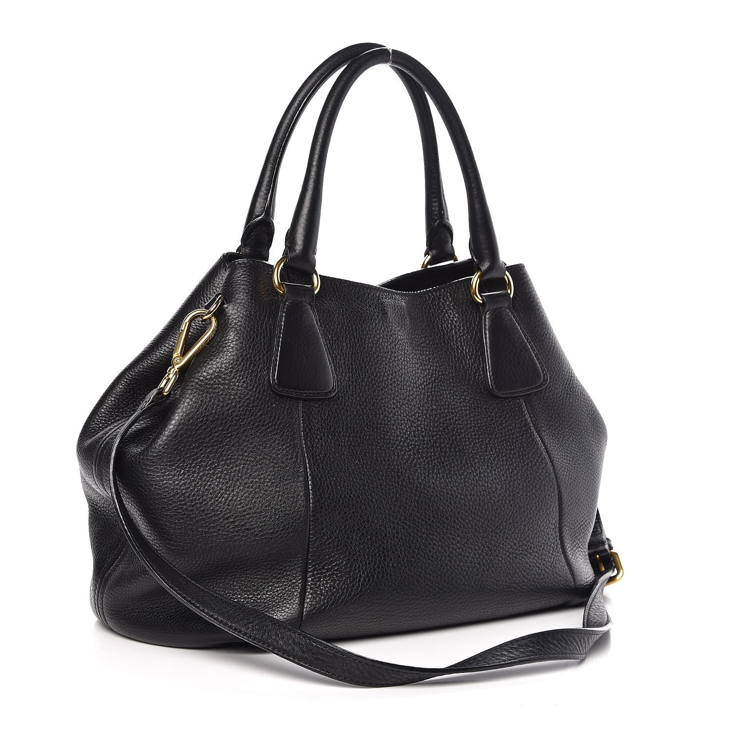 Prada Vitello Daino Tote Black 3 of 7