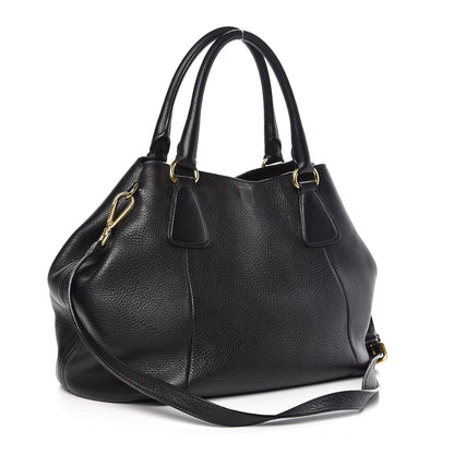 Prada Vitello Daino Tote Black 3 of 7
