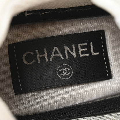 Chanel Calfskin Mesh Lycra Suede Womens Logo Sneakers 36.5 White 7 of 9