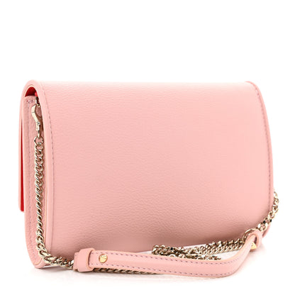 Christian Louboutin Calfskin Studded Flap Carasky Clutch Rosy 3 of 10