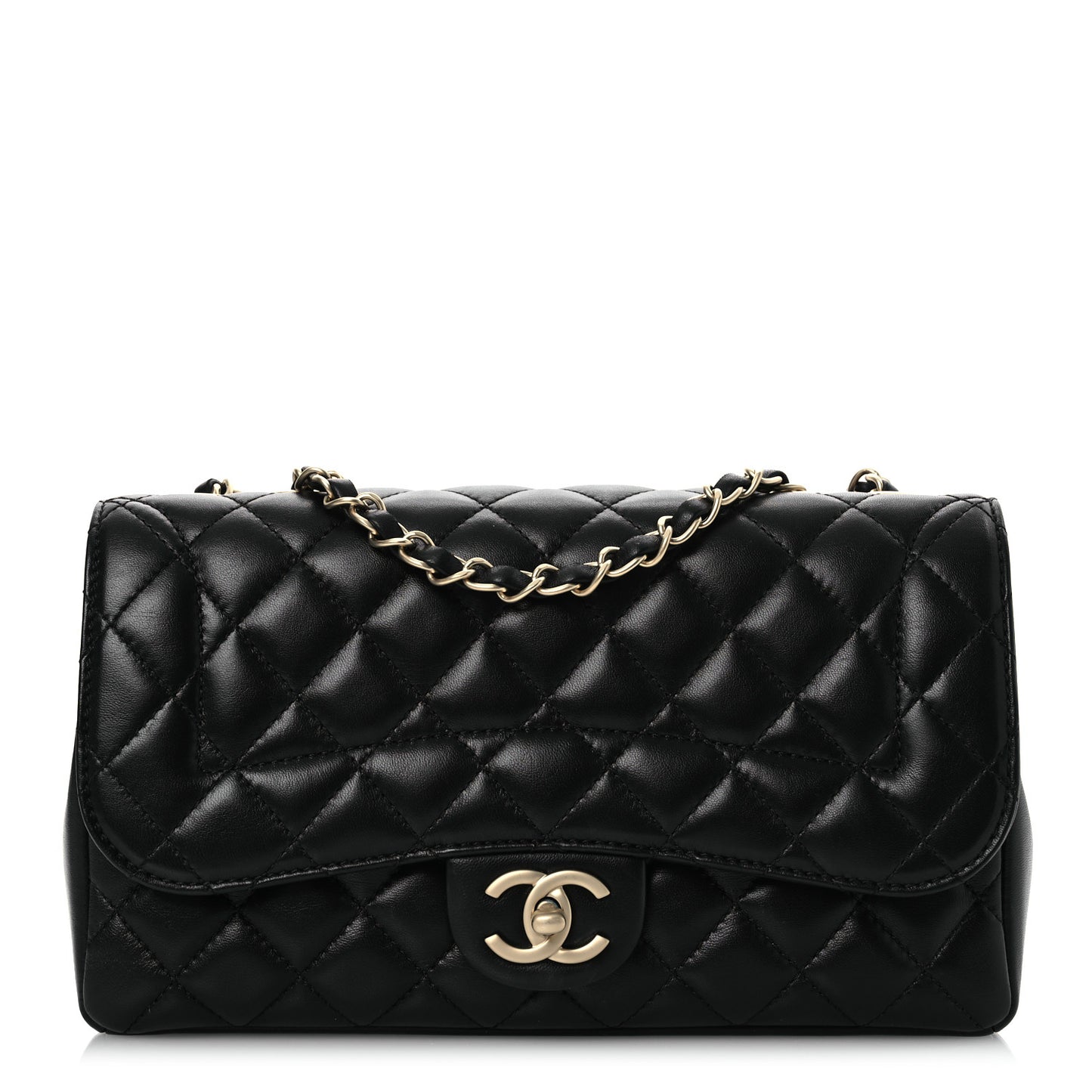Lambskin Quilted Medium Mademoiselle Chic Flap Black