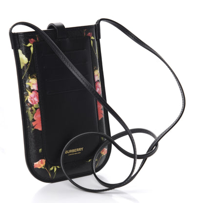 Burberry E-Canvas Rose Print Anne Phone Case With Strap Black 3 of 9