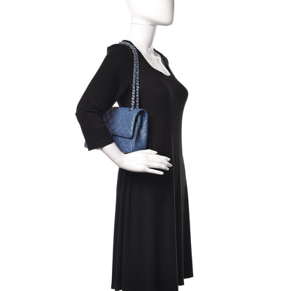 Chanel Iridescent Caviar Quilted Medium Double Flap Dark Blue 2 of 10