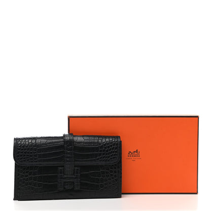 Hermes Matte Alligator Jige Duo Clutch Bleu Indigo 10 of 10
