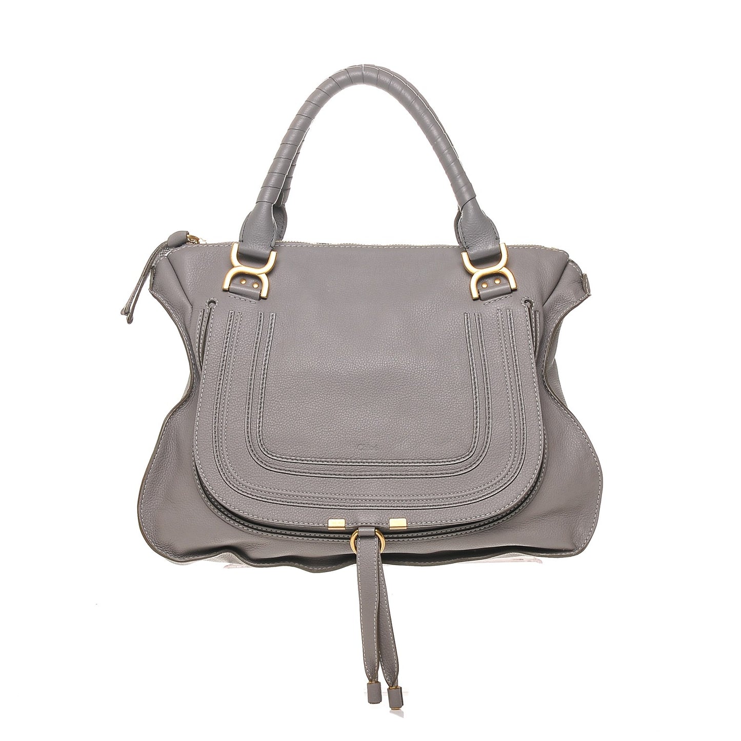 Calfskin Large Marcie Satchel Cashmere Grey