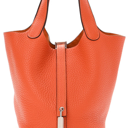 Hermes Taurillon Clemence Picotin Lock 18 PM Orange 7 of 9