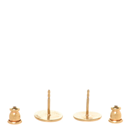 Christian Dior Metal CD Stud Earrings Gold 3 of 4