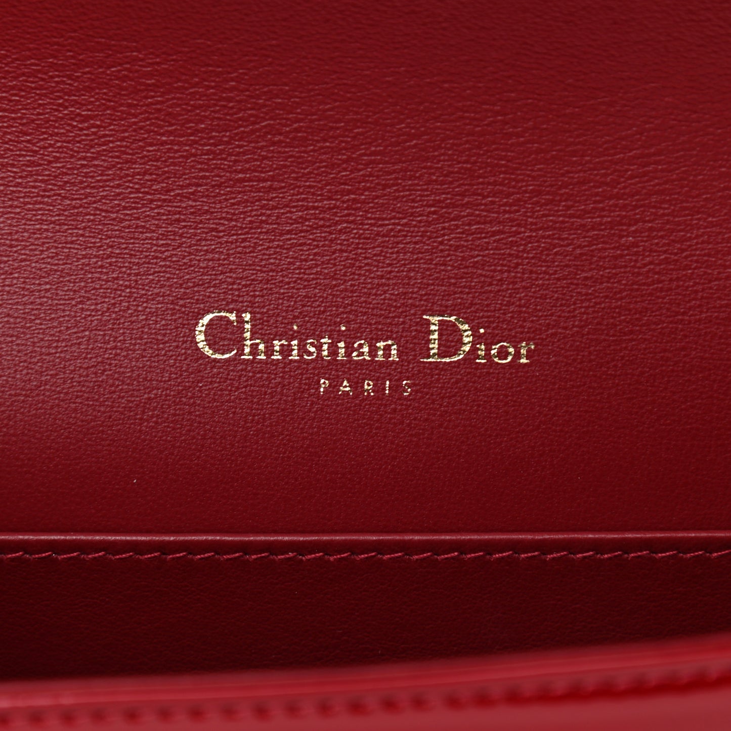 Patent Cannage Lady Dior Clutch Rouge Ceris
