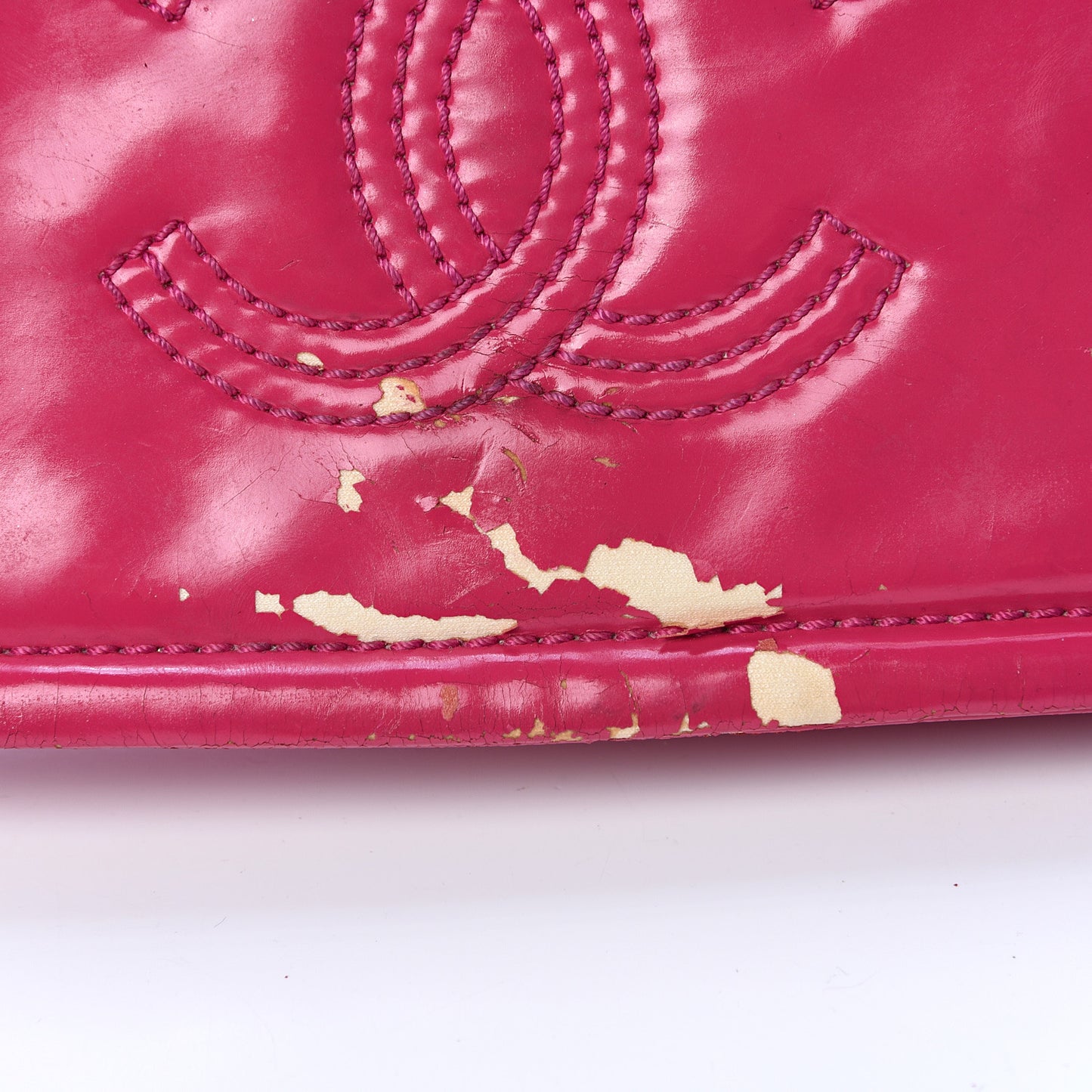 Glazed Calfskin Small Lipstick Flap Bag Fuchsia