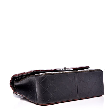 Chanel Lambskin Quilted Jumbo Tri-Color Double Flap Burgundy 3 of 19