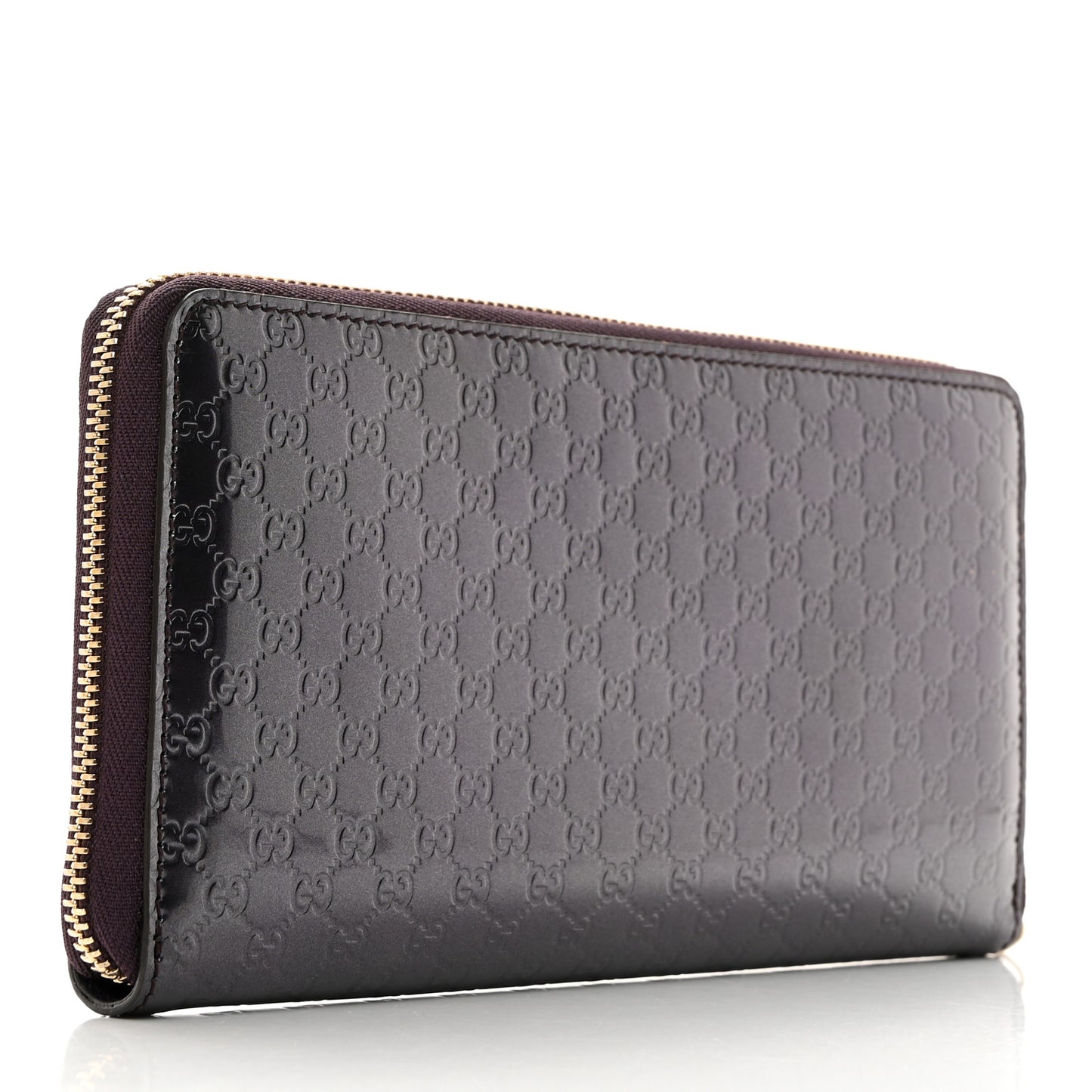 Shine Microguccissima Zip Around Organizer Wallet Melanzana