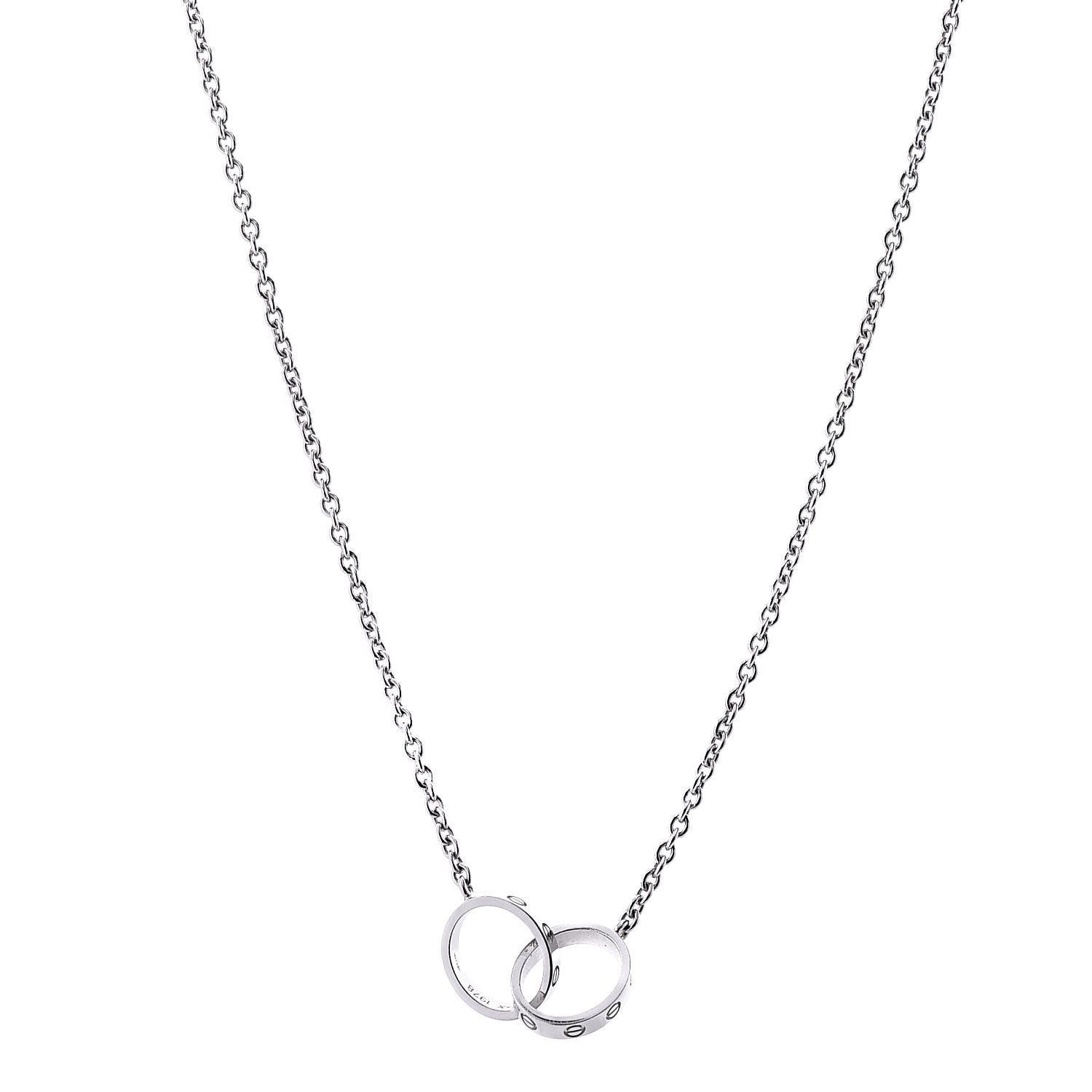 Cartier 18K White Gold Interlocking LOVE Necklace 1 of 7