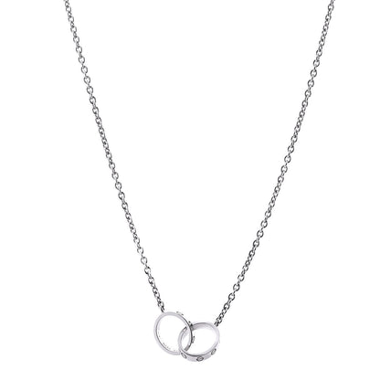 Cartier 18K White Gold Interlocking LOVE Necklace 1 of 7