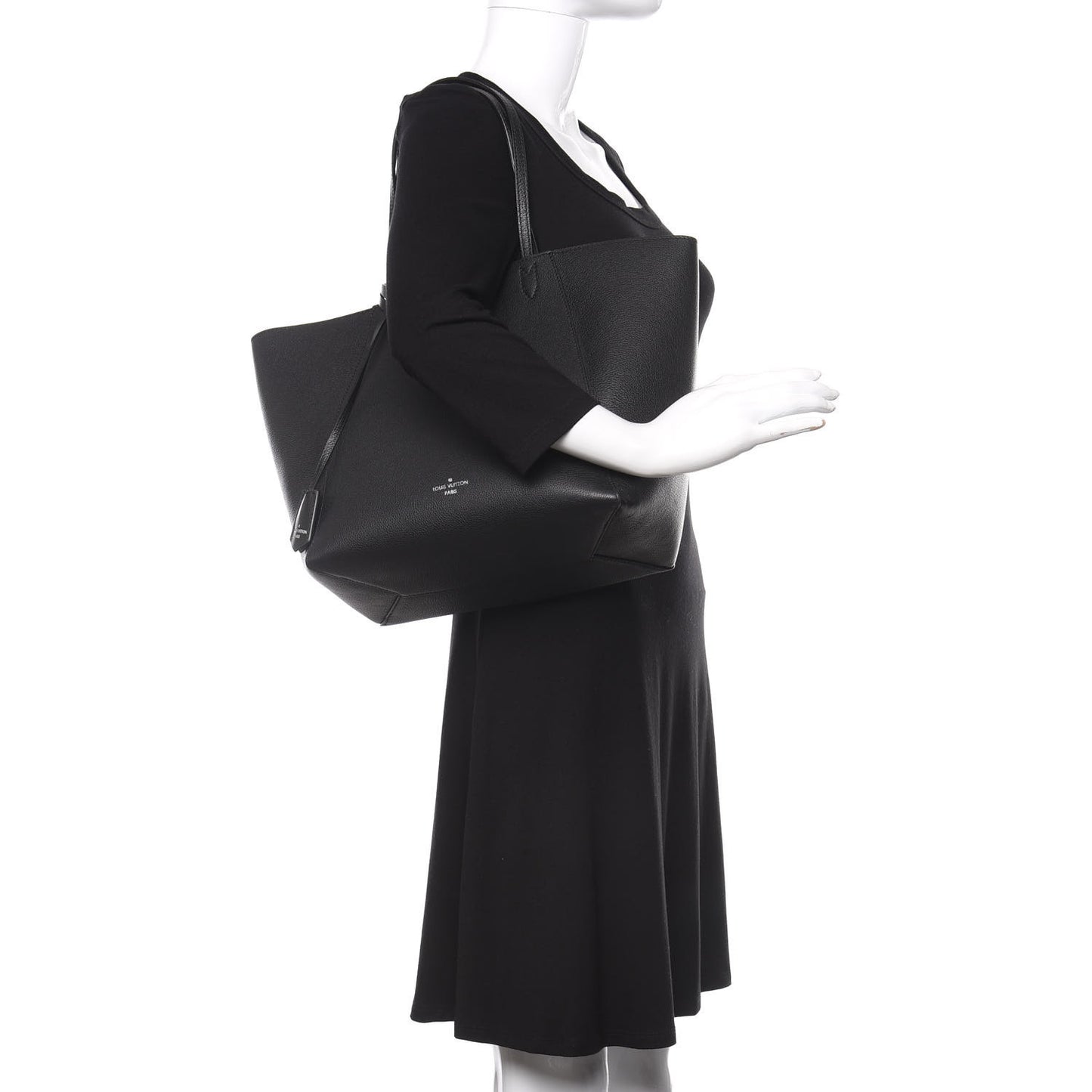 Calfskin Lockme Cabas Black