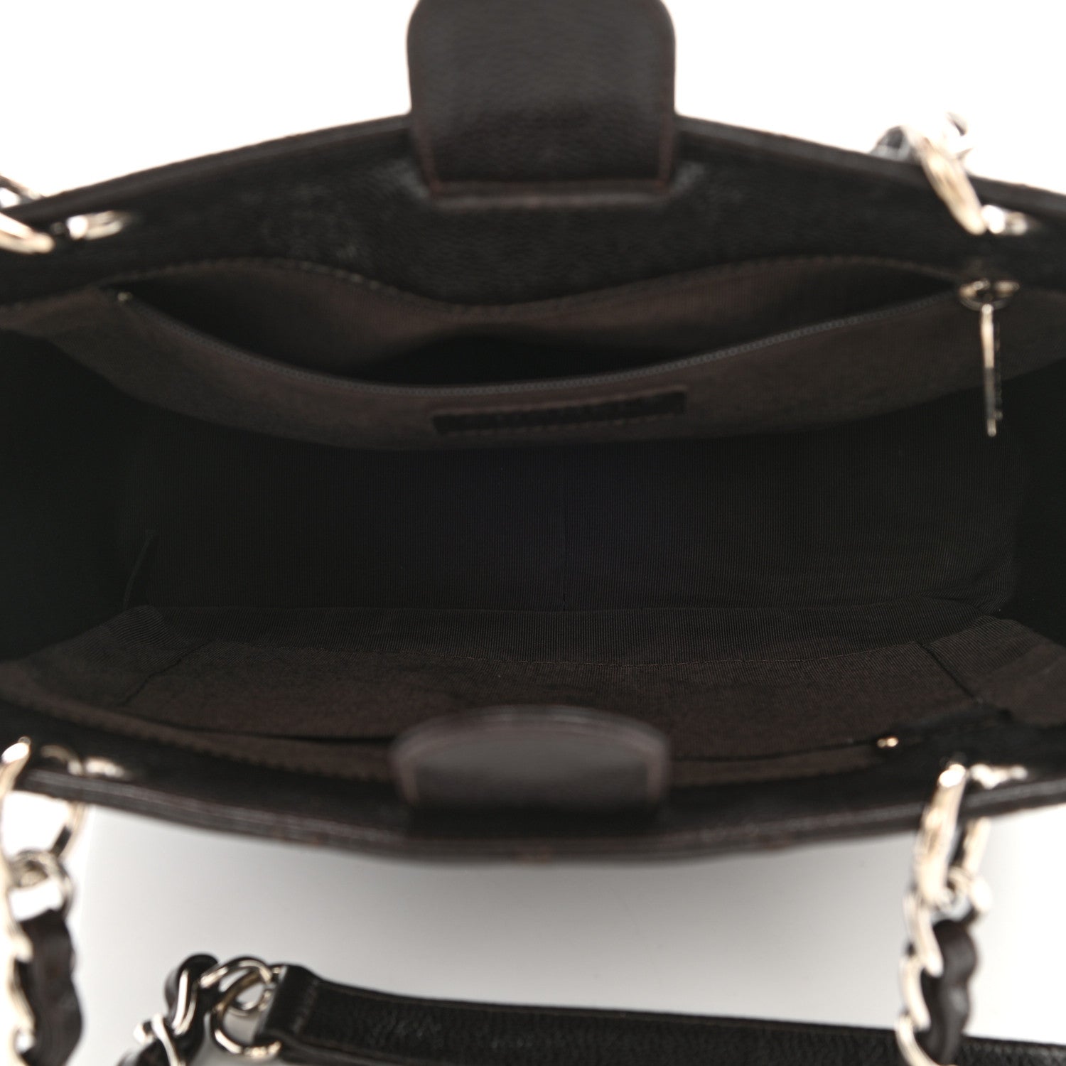 Chanel Caviar Quilted Petit Shopping Tote PST Dark Brown 5 of 11