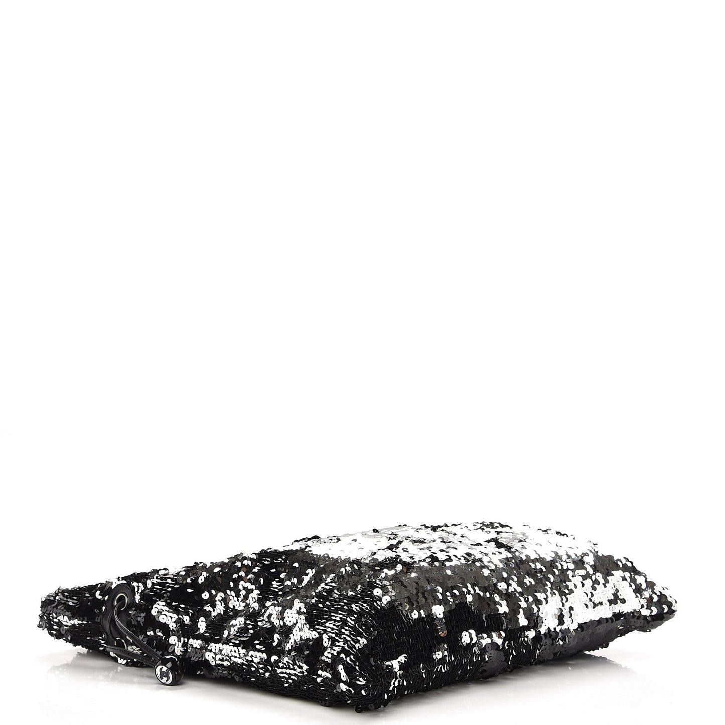 Sequin Summer Night Drawstring Tote Black