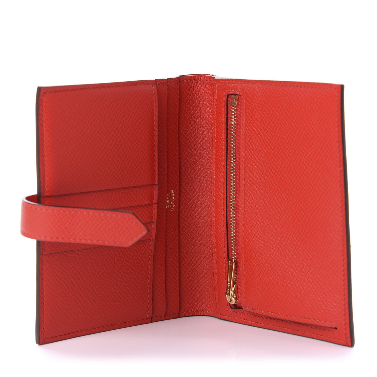 Hermes Epsom Bearn Compact Wallet Rouge De Coeur 5 of 10