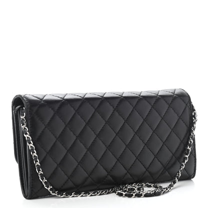 Chanel Lambskin Quilted Chain Clutch Flap Black 2 of 8