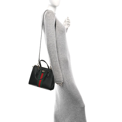 Gucci Textured Calfskin Web Small Ophidia Tote Bag Black 2 of 11
