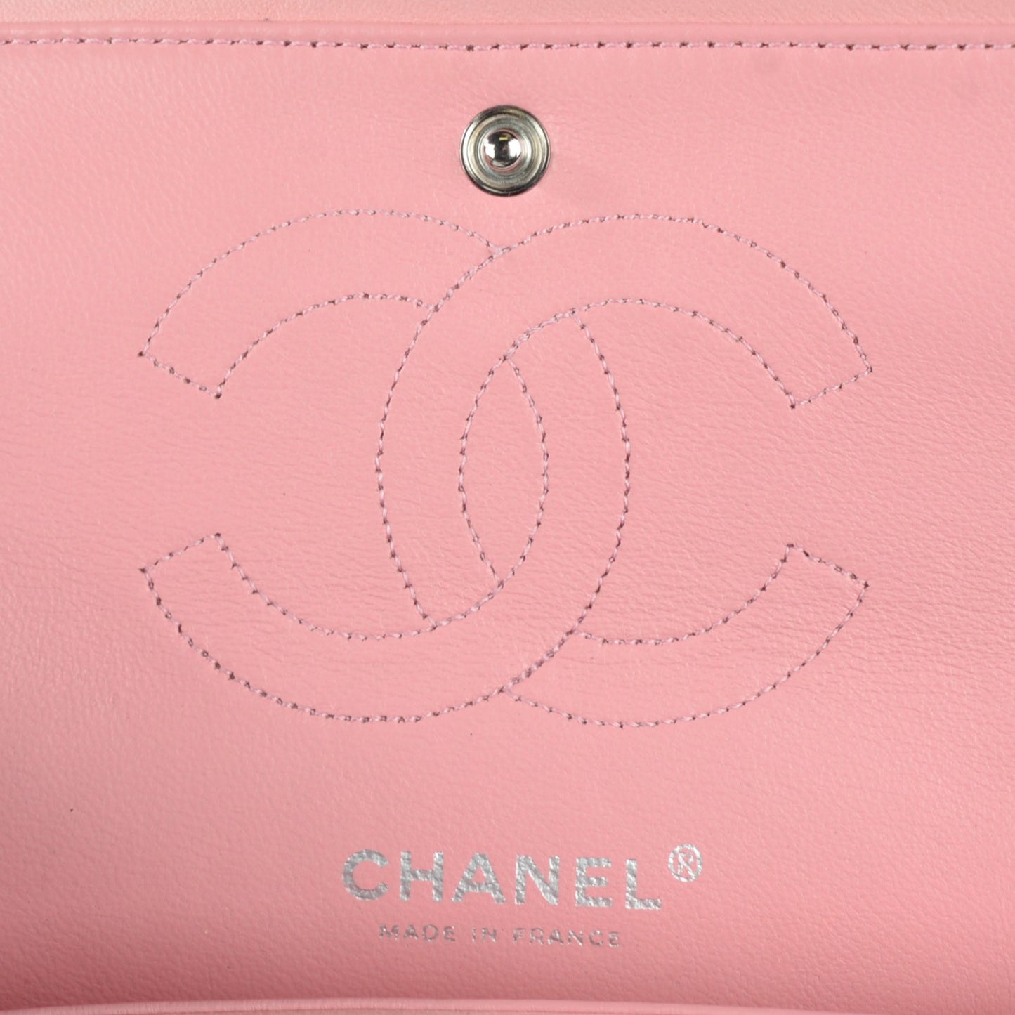 Lambskin Quilted Medium Double Flap Light Pink