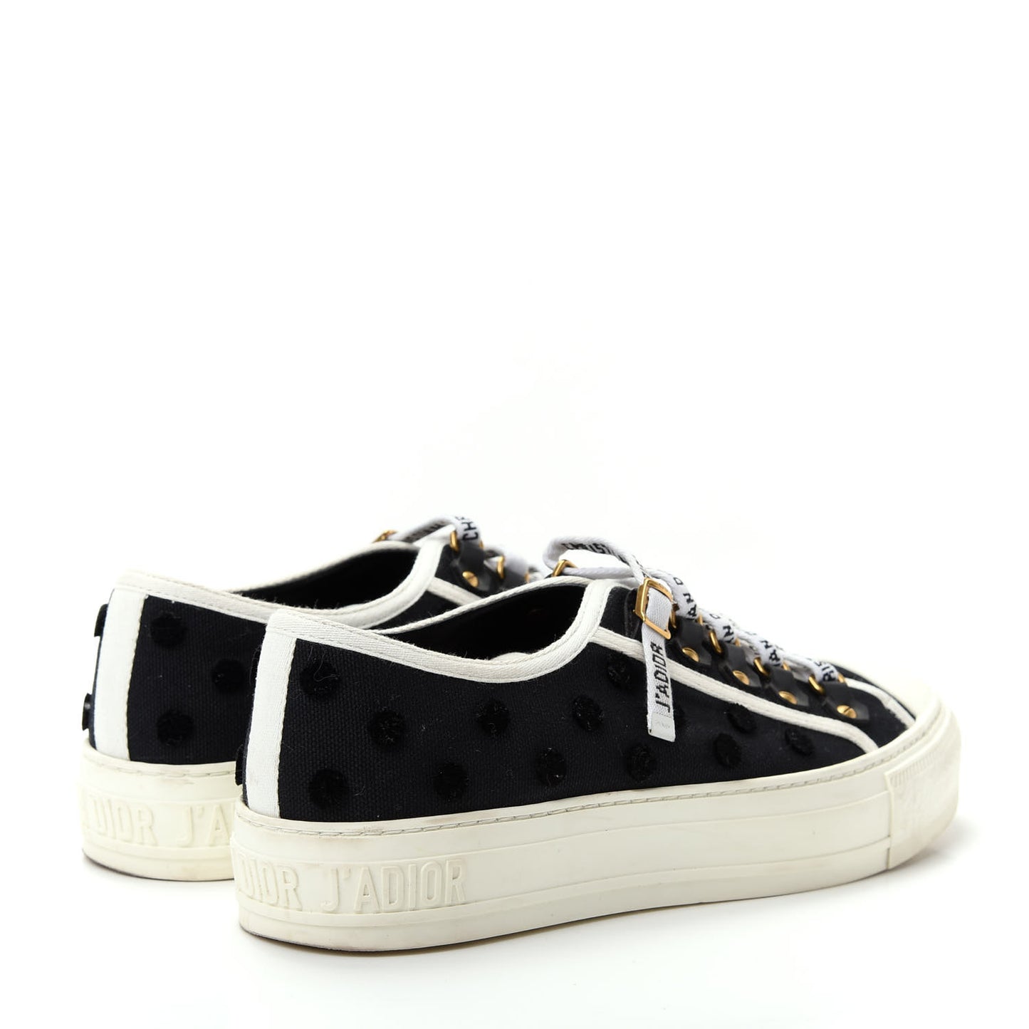 Canvas Dot Walk'N'Dior Low Top Sneakers 37.5 Black
