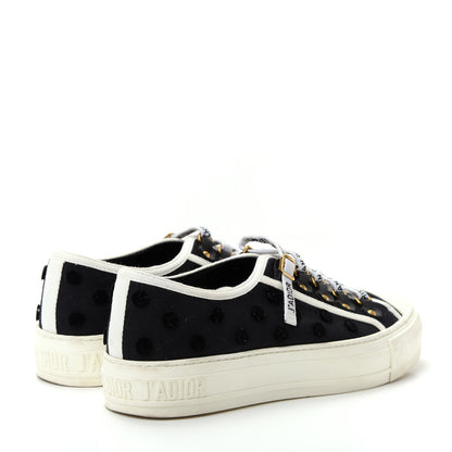 Christian Dior Canvas Dot Walk'N'Dior Low Top Sneakers 37.5 Black 4 of 10