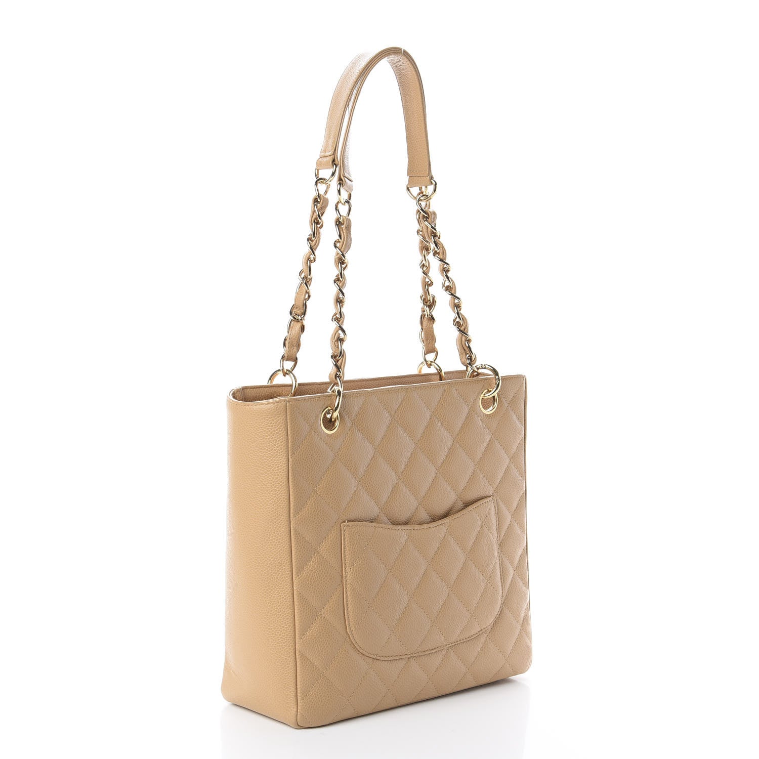 Chanel Caviar Quilted Petit Shopping Tote PST Beige 2 of 9
