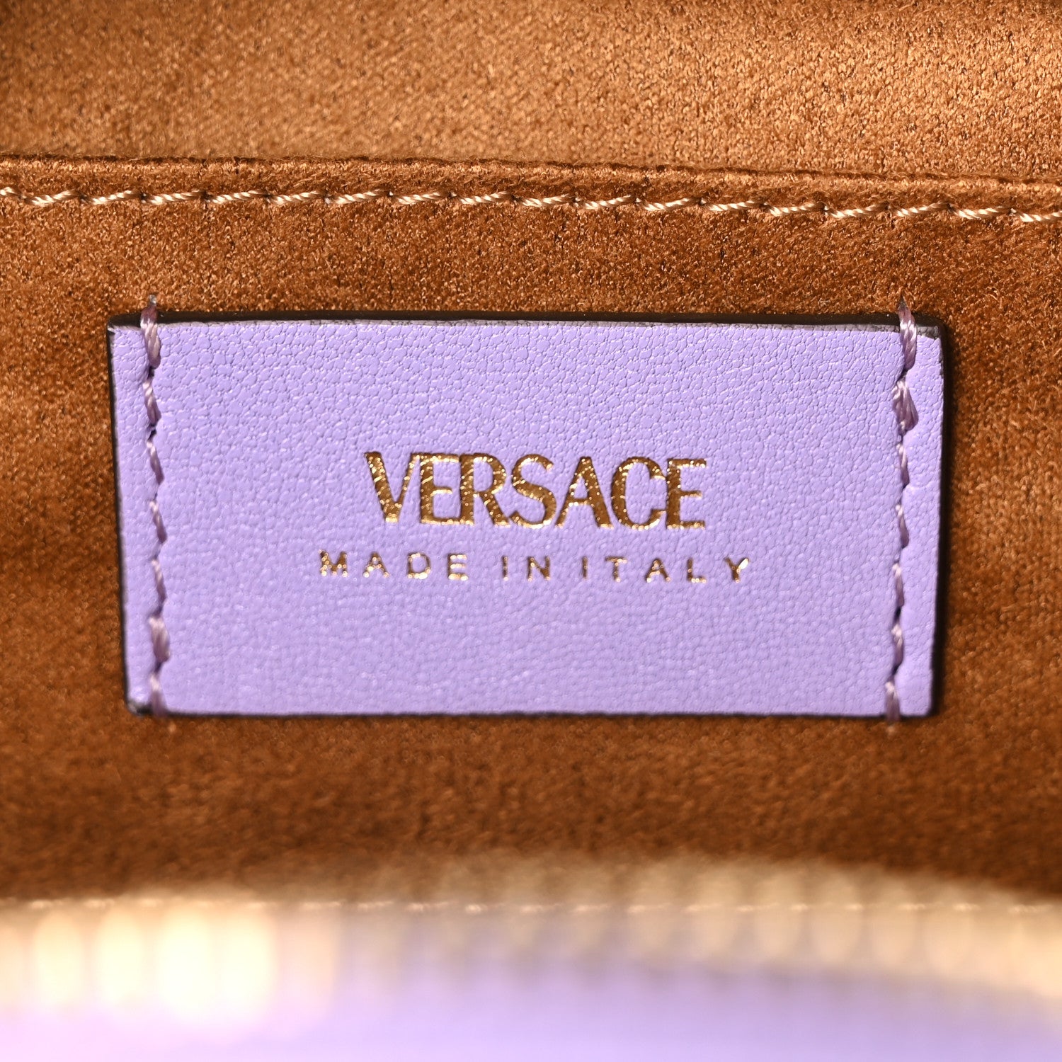 Versace Lambskin Tag Bowling Bag Lilac 6 of 10
