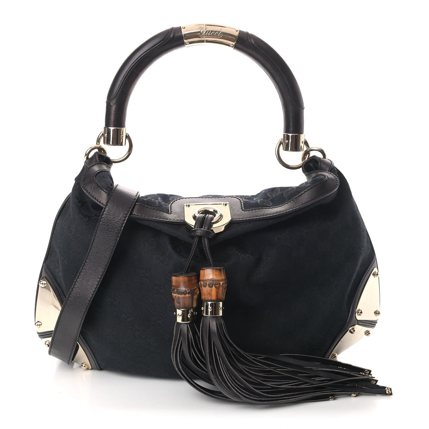 Monogram Medium Indy Top Handle Hobo Black