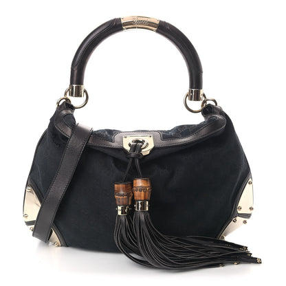 Gucci Monogram Medium Indy Top Handle Hobo Black 1 of 4