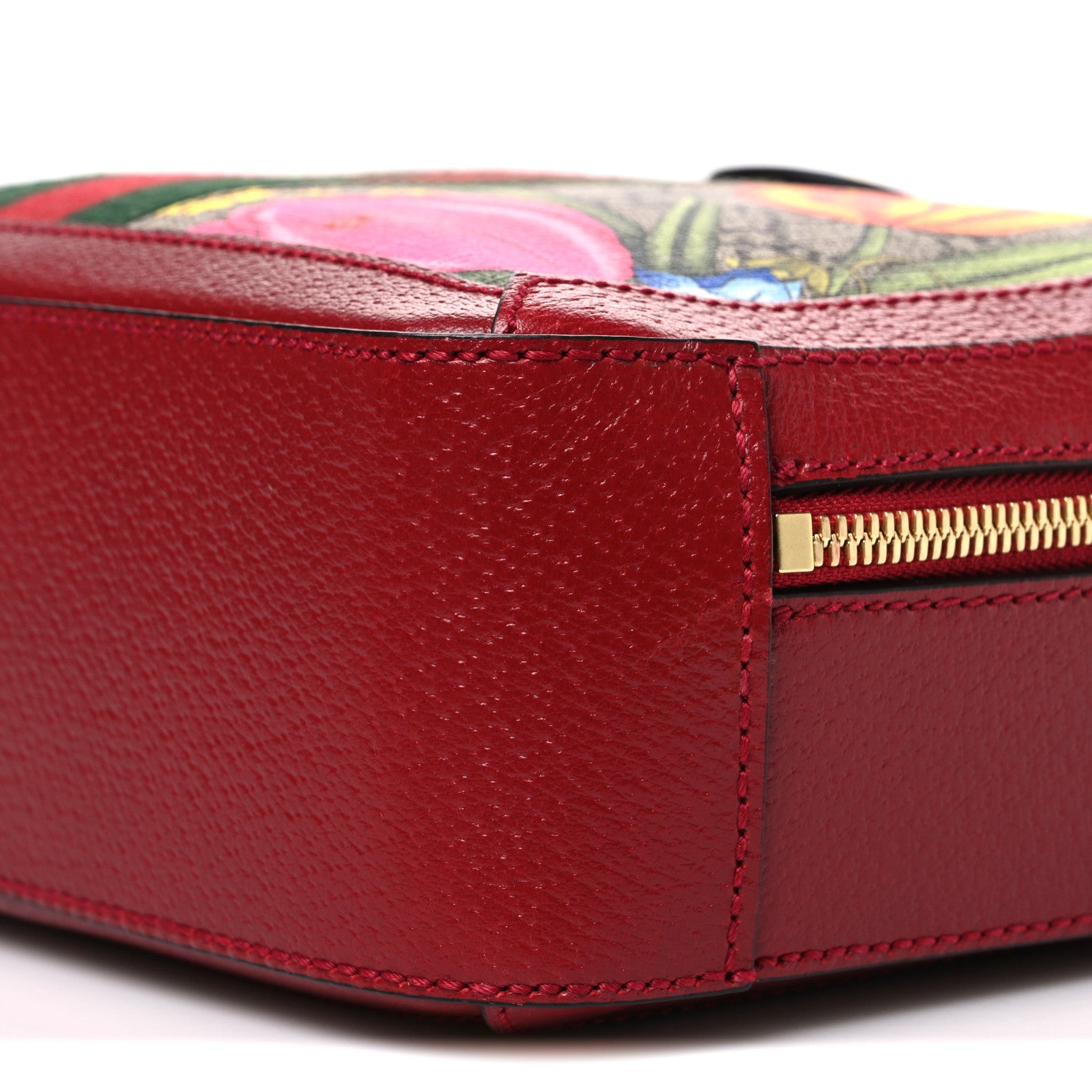 Gucci GG Supreme Monogram Flora Web Small Ophidia Top Handle Shoulder Bag Hibiscus Red 10 of 10