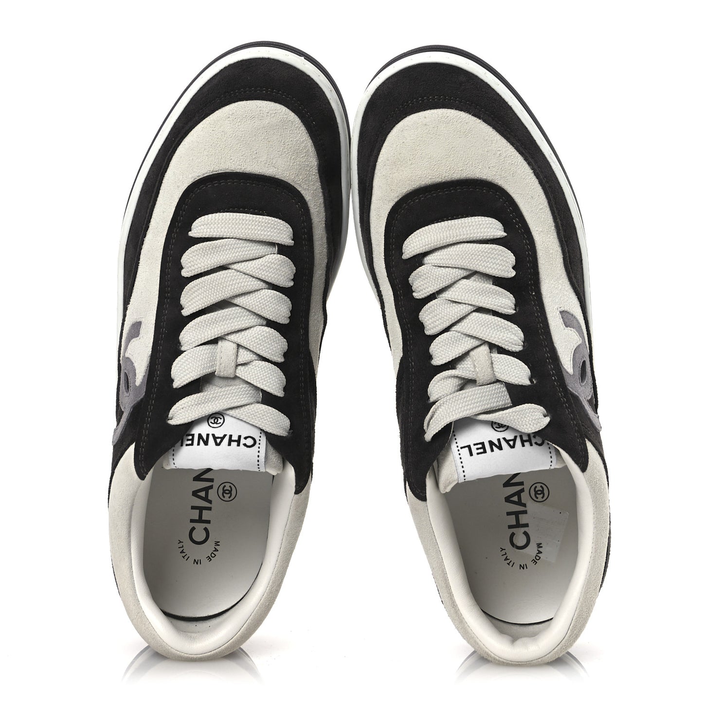 Suede Kidskin Womens CC Sneakers 40.5 Black White