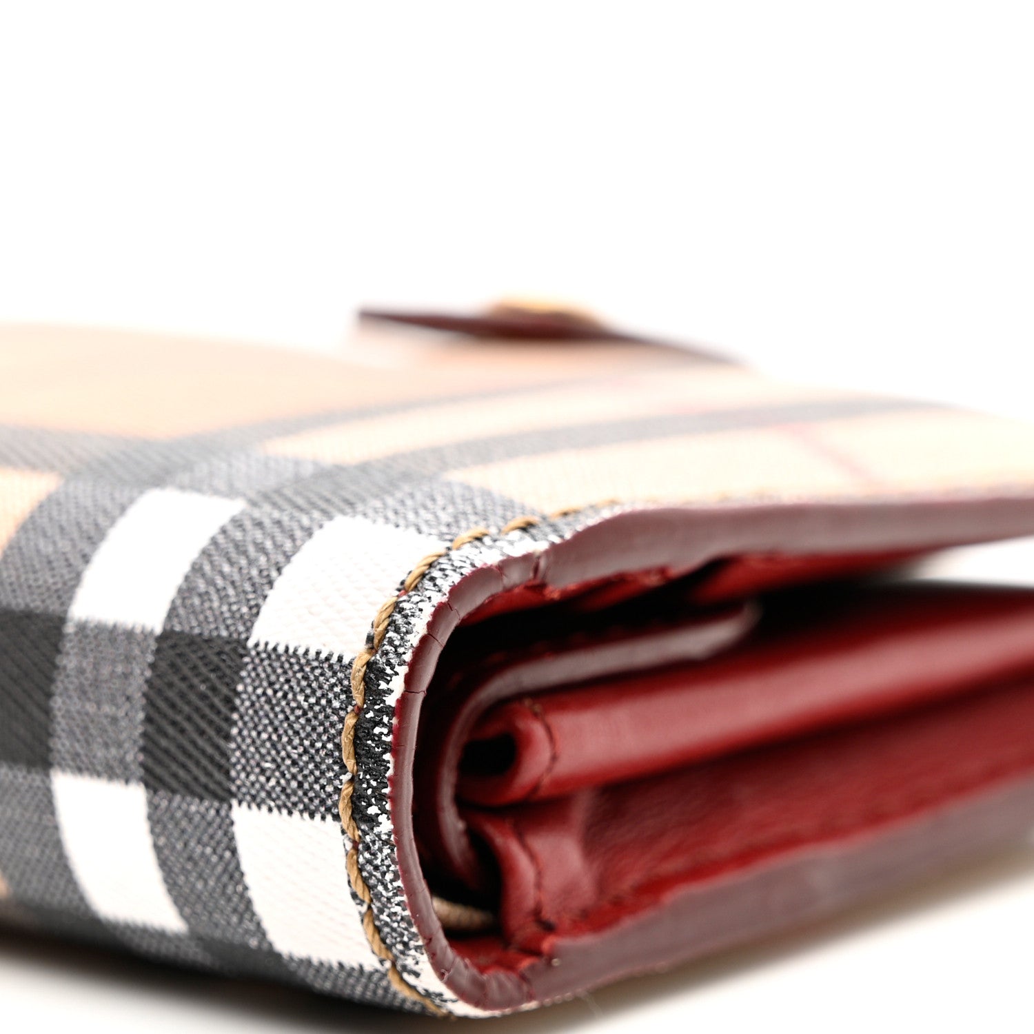 Burberry Canvas Vintage Check Coin Purse Wallet Red 9 of 9