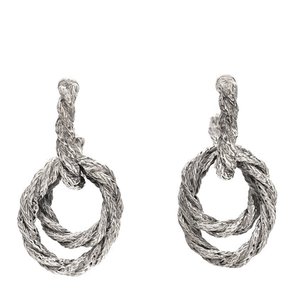 John Hardy Sterling Silver Small Twist Chain Double Hoop Earrings 1 of 4