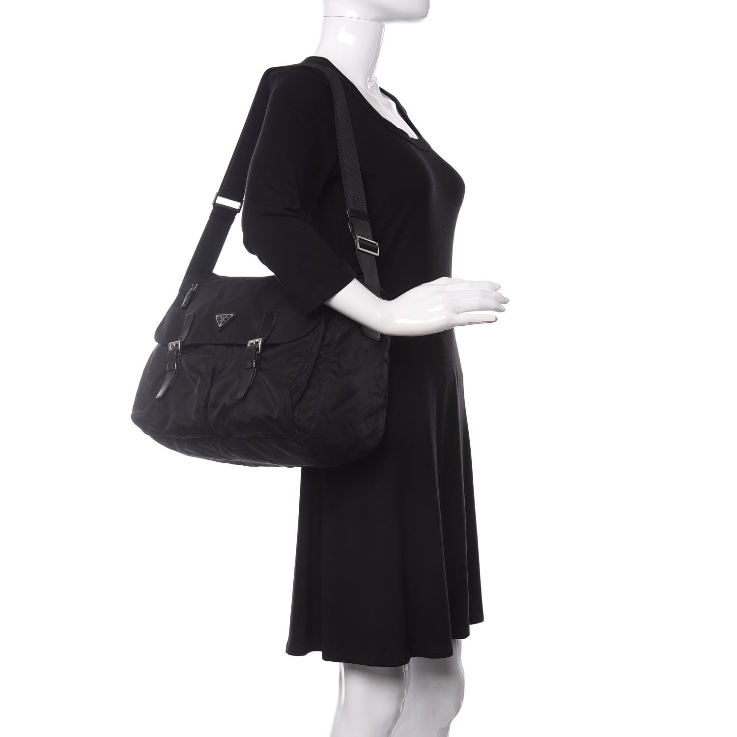 Prada Nylon Vela Messenger Bag Black 2 of 10