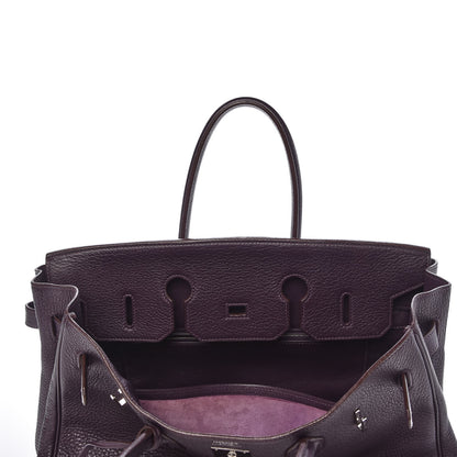 Hermes Taurillon Clemence Birkin 35 Raisin 20 of 36